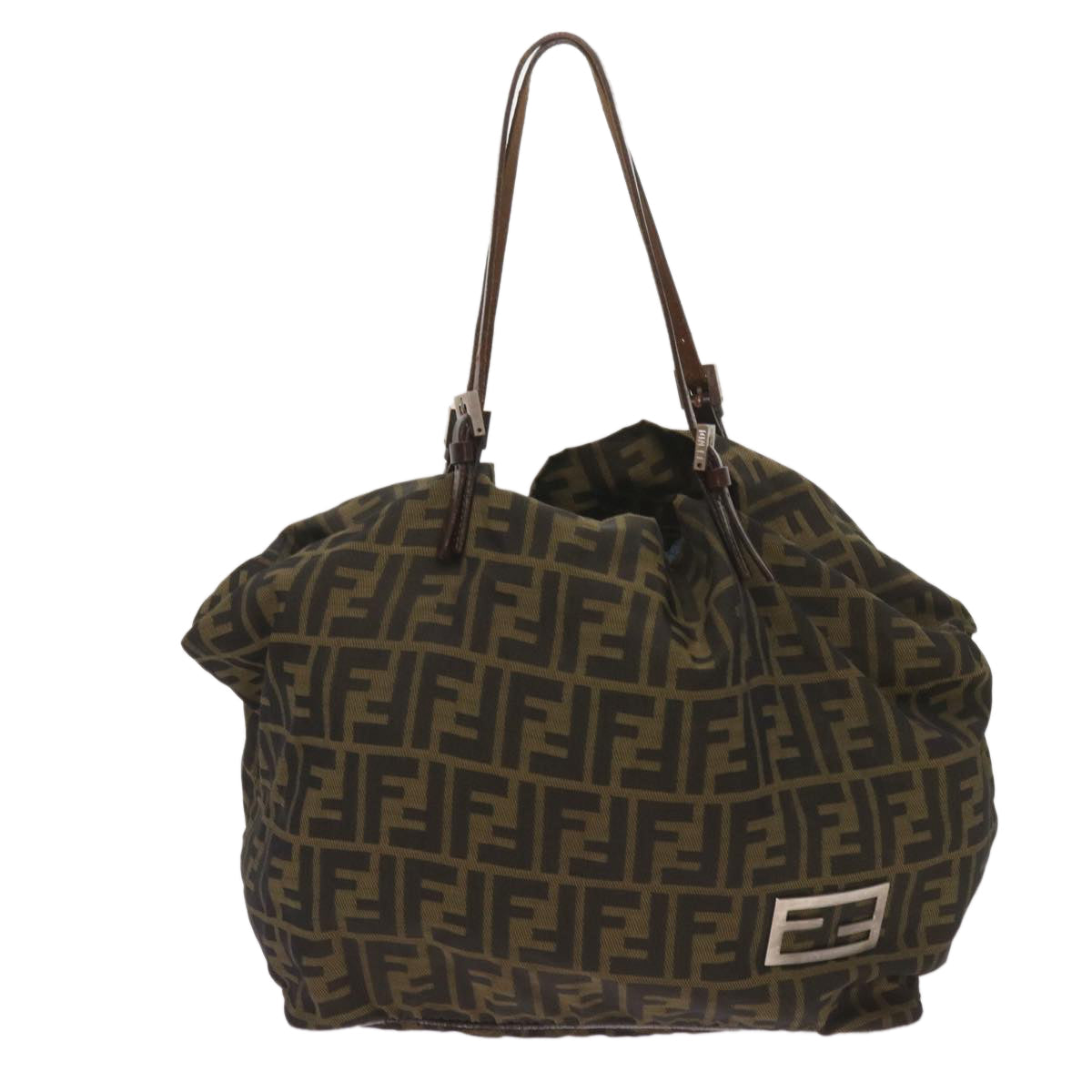 FENDI Zucca Canvas Tote Bag Black Brown 68068