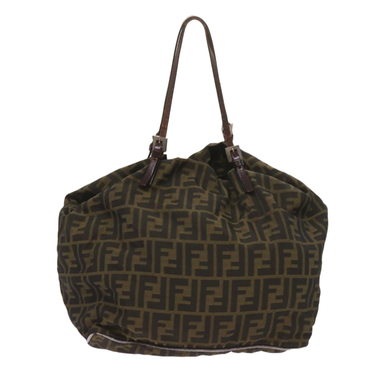 FENDI Zucca Canvas Tote Bag Black Brown 68068