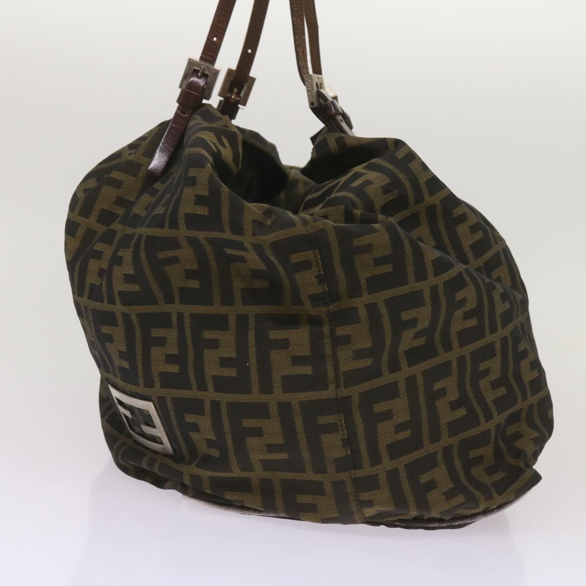 FENDI Zucca Canvas Tote Bag Black Brown 68068