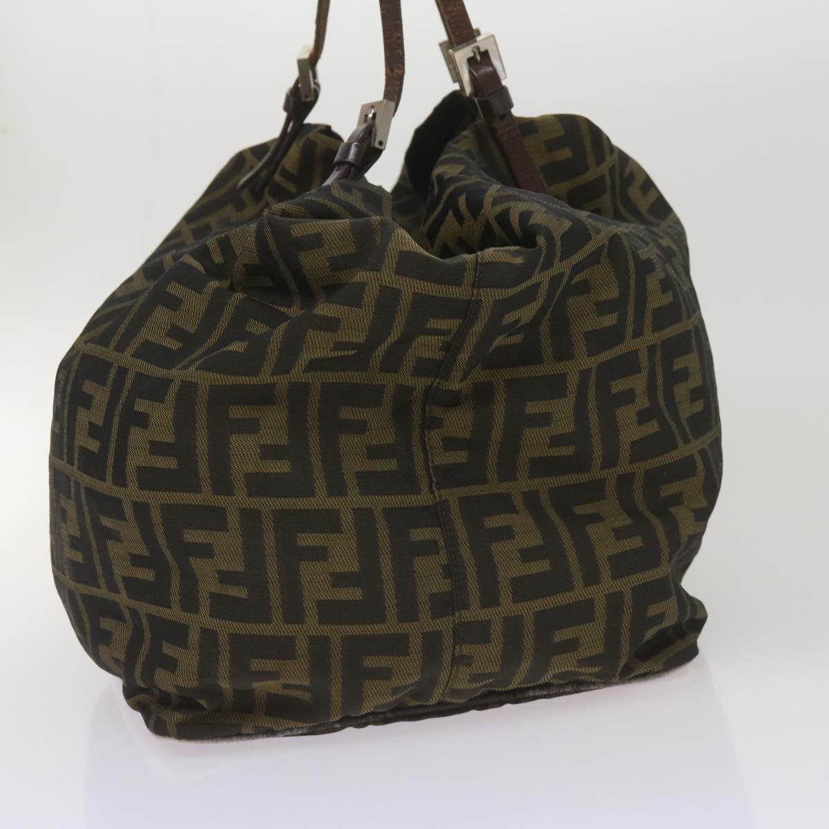 FENDI Zucca Canvas Tote Bag Black Brown 68068
