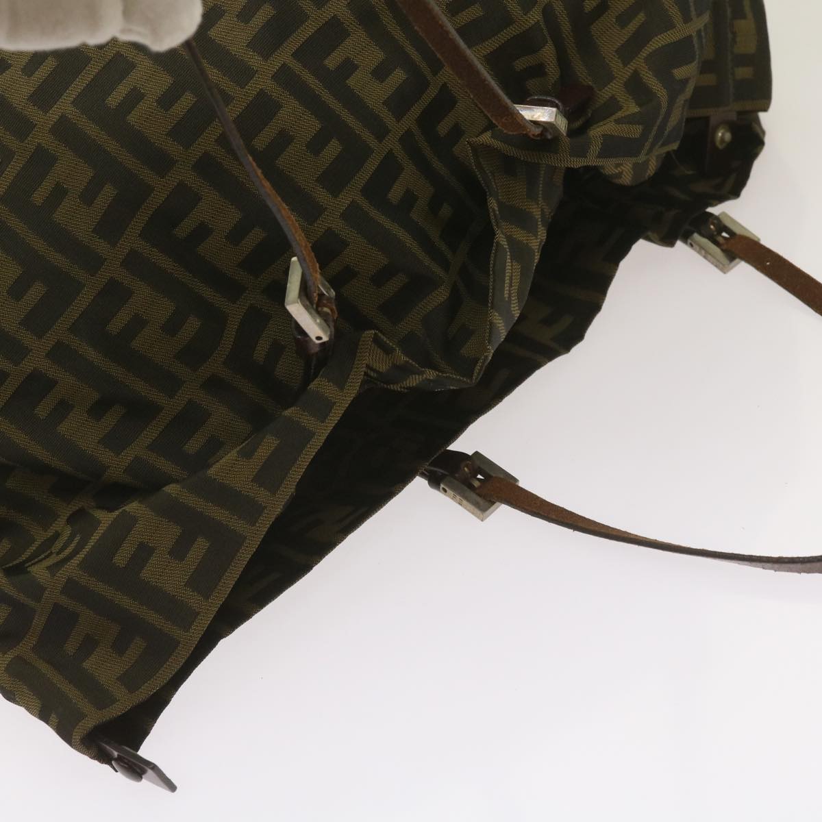 FENDI Zucca Canvas Tote Bag Black Brown 68068