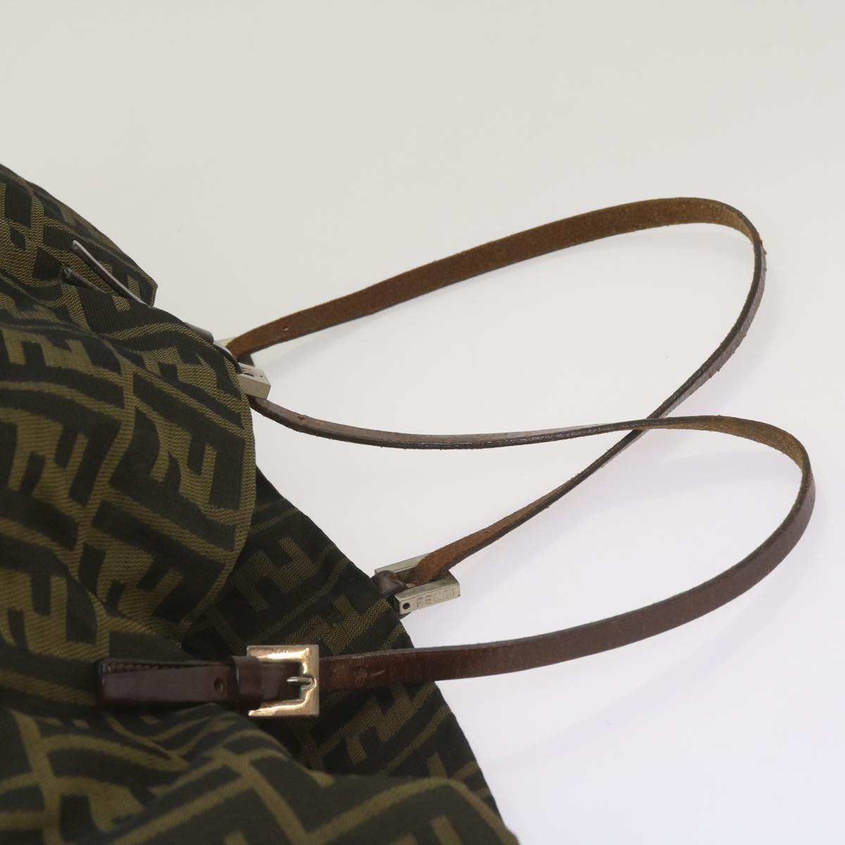 FENDI Zucca Canvas Tote Bag Black Brown 68068