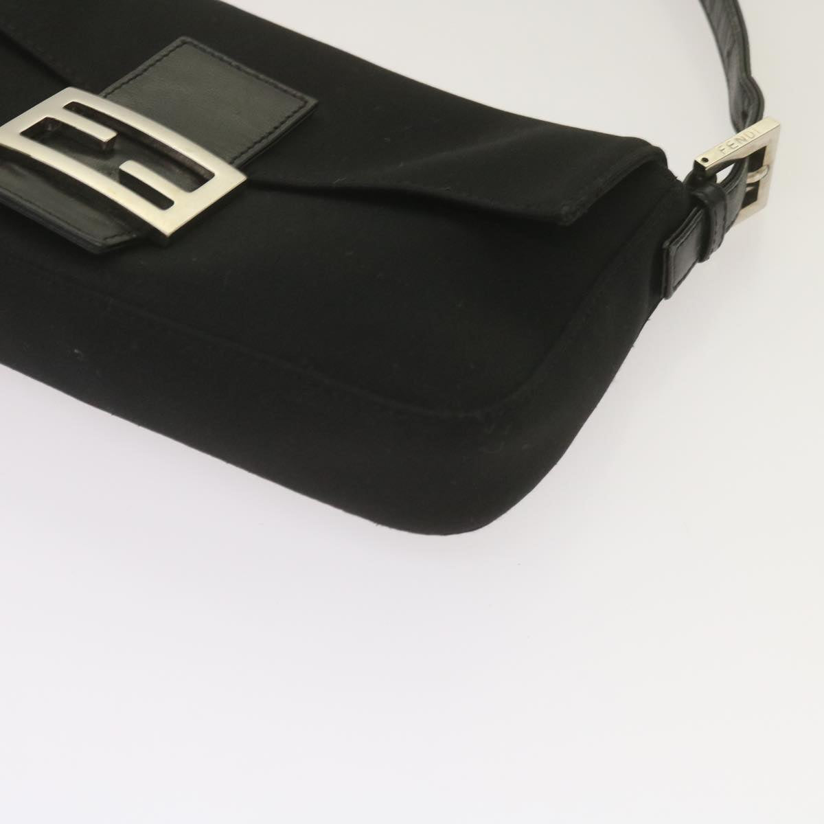 FENDI Mamma Baguette Shoulder Bag Nylon Black