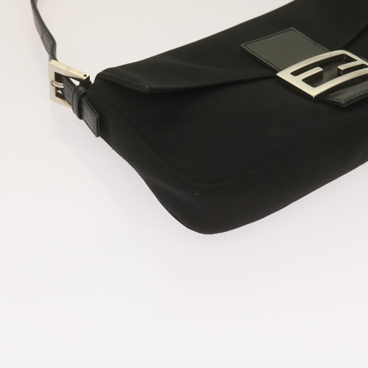 FENDI Mamma Baguette Shoulder Bag Nylon Black