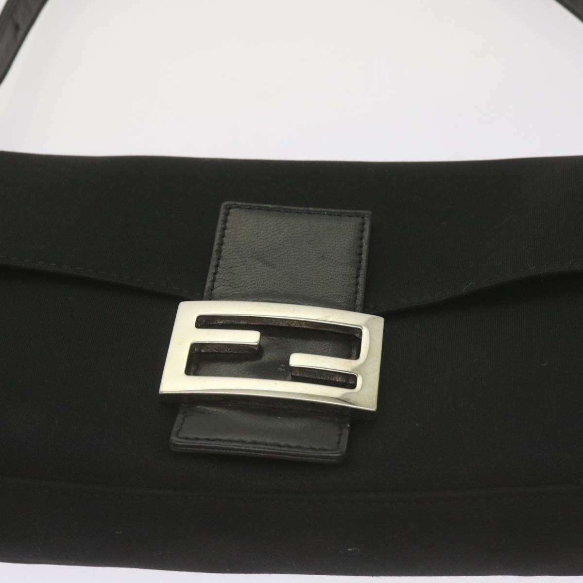 FENDI Mamma Baguette Shoulder Bag Nylon Black
