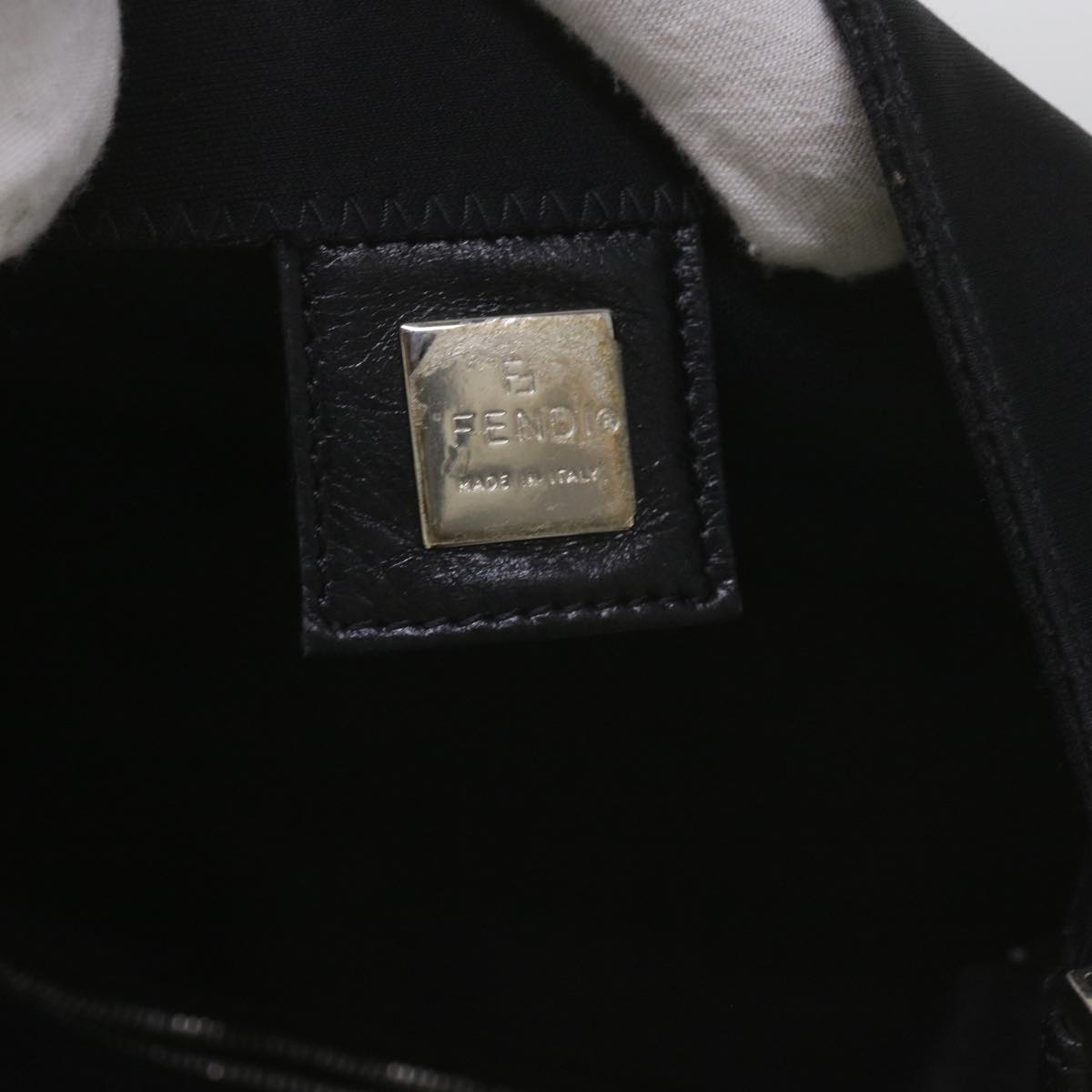 FENDI Mamma Baguette Shoulder Bag Nylon Black