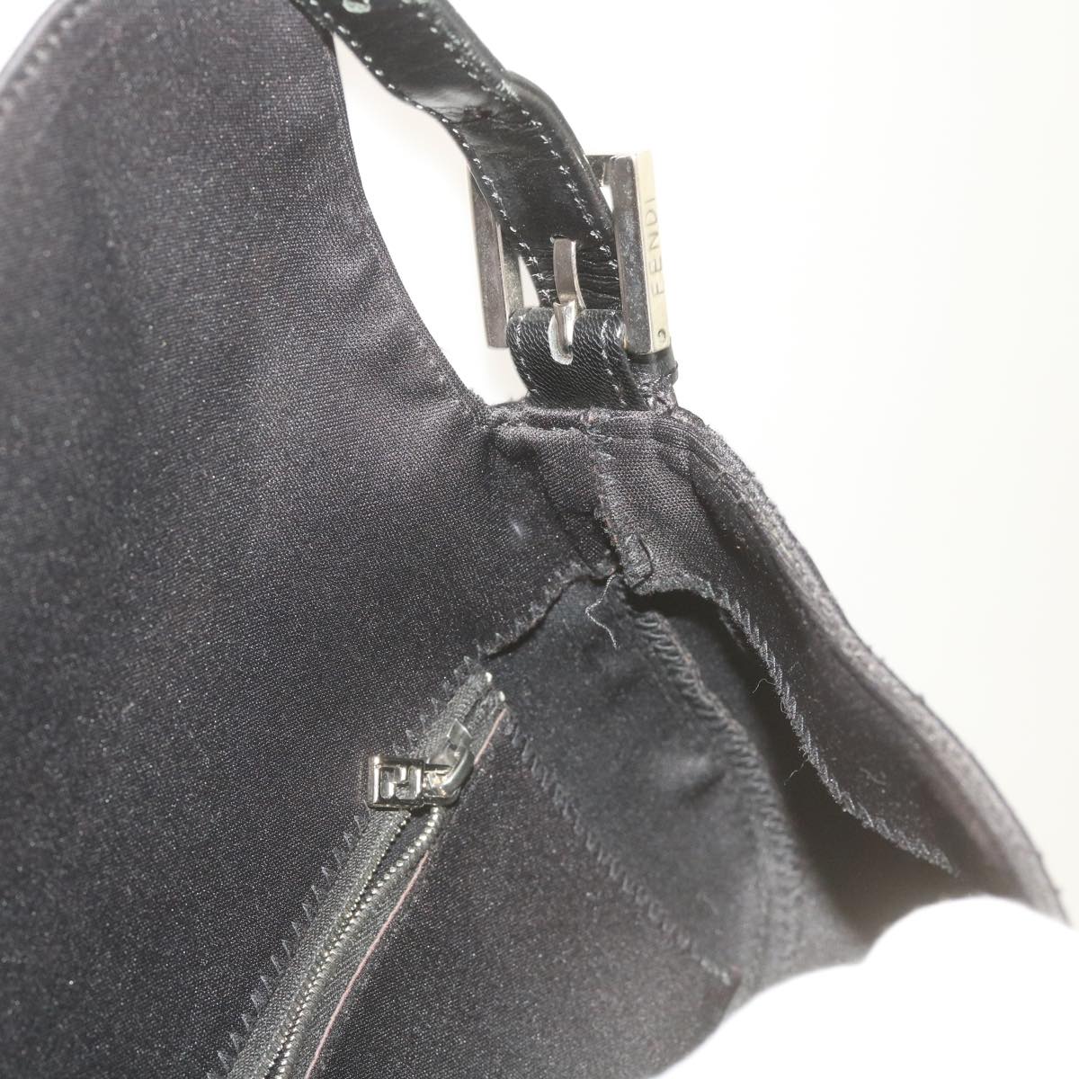 FENDI Mamma Baguette Shoulder Bag Nylon Black