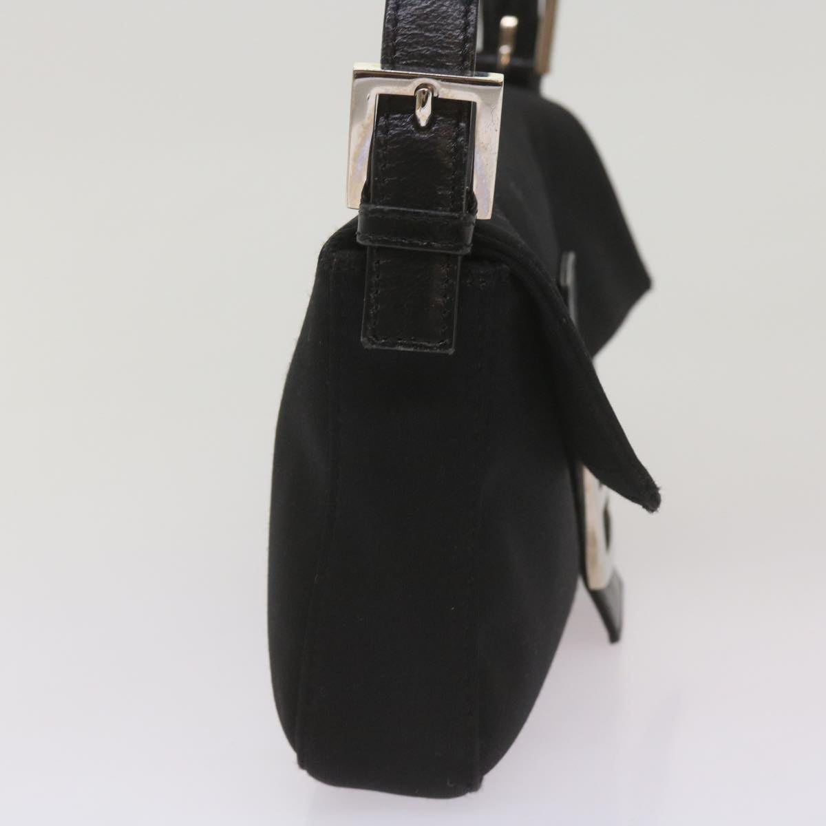 FENDI Mamma Baguette Shoulder Bag Nylon Black