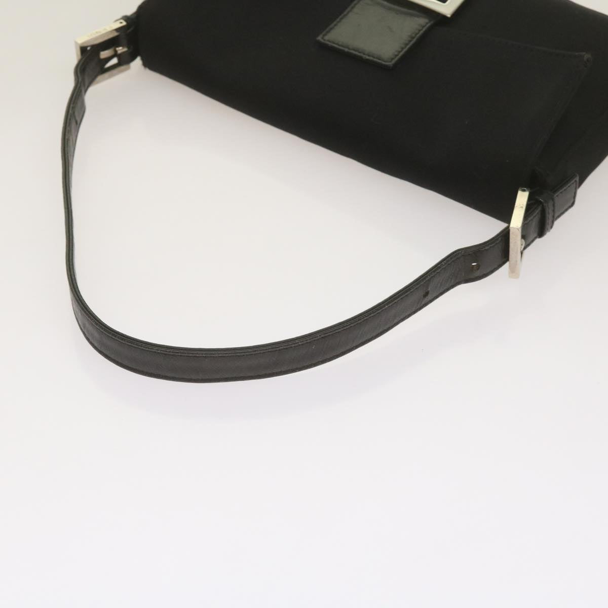 FENDI Mamma Baguette Shoulder Bag Nylon Black