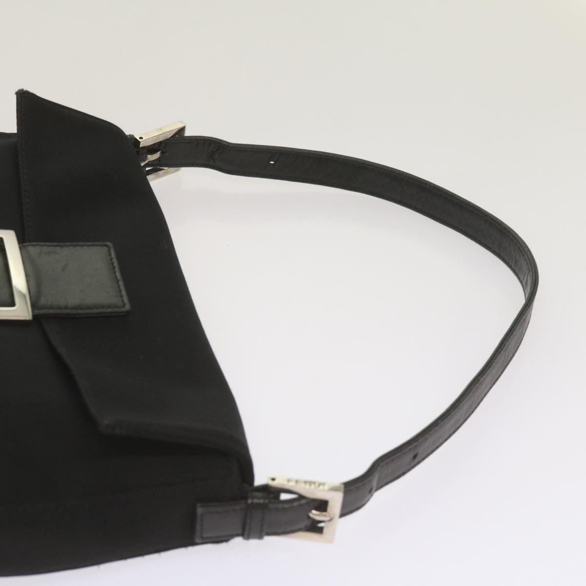 FENDI Mamma Baguette Shoulder Bag Nylon Black
