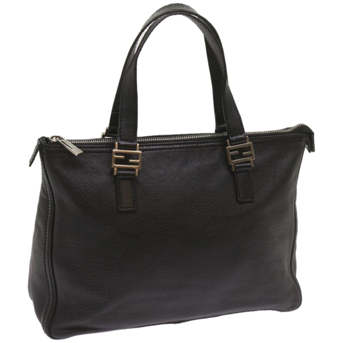 FENDI Hand Bag Leather Black 68245