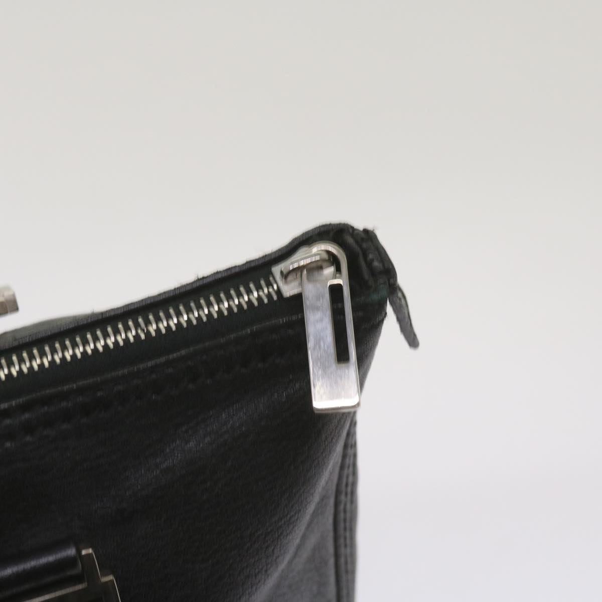 FENDI Hand Bag Leather Black 68245