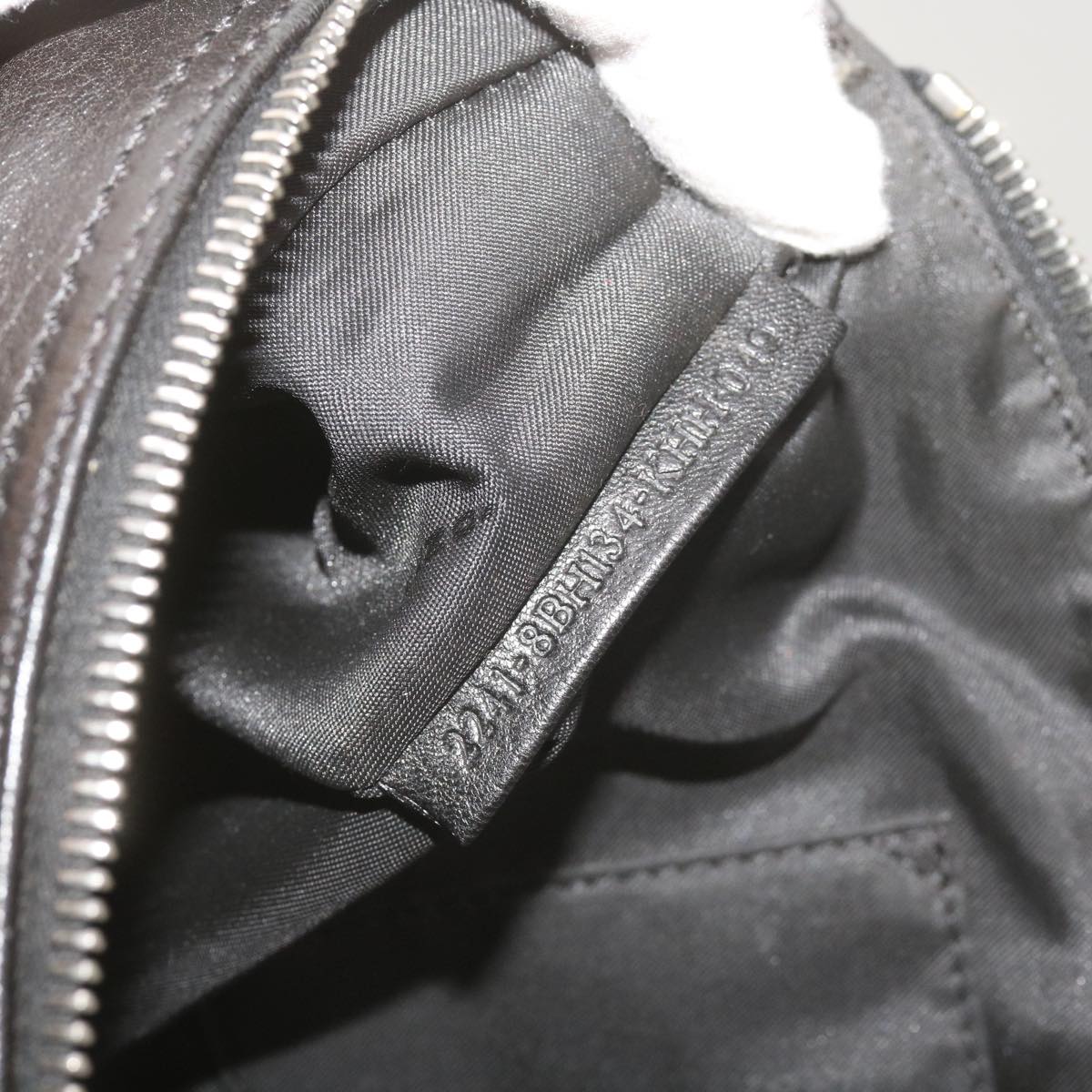 FENDI Hand Bag Leather Black 68245