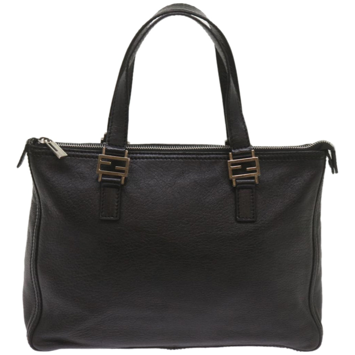 FENDI Hand Bag Leather Black 68245