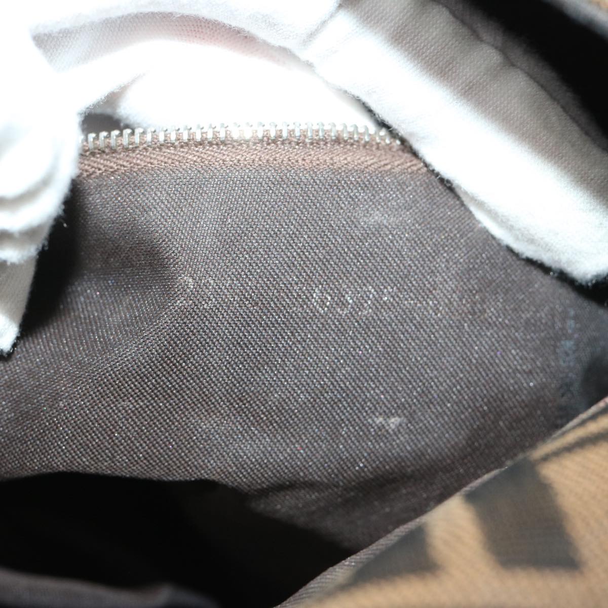 FENDI Zucca Canvas Mamma Baguette Shoulder Bag Black Brown 68265