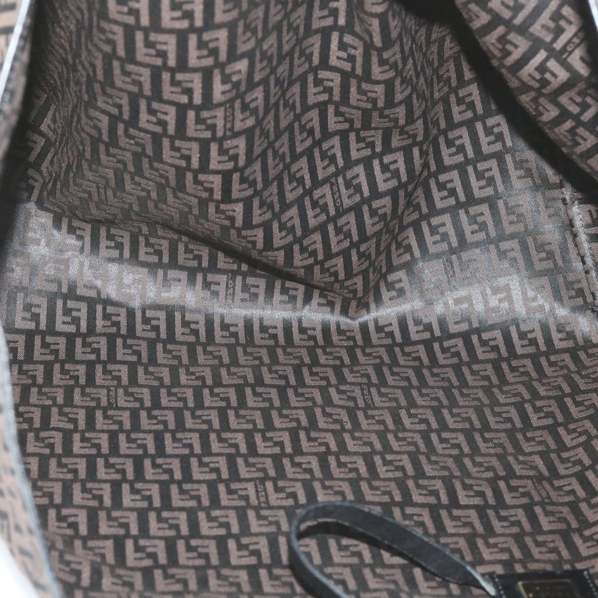 FENDI Zucchino Canvas Tote Bag Brown Black 68286