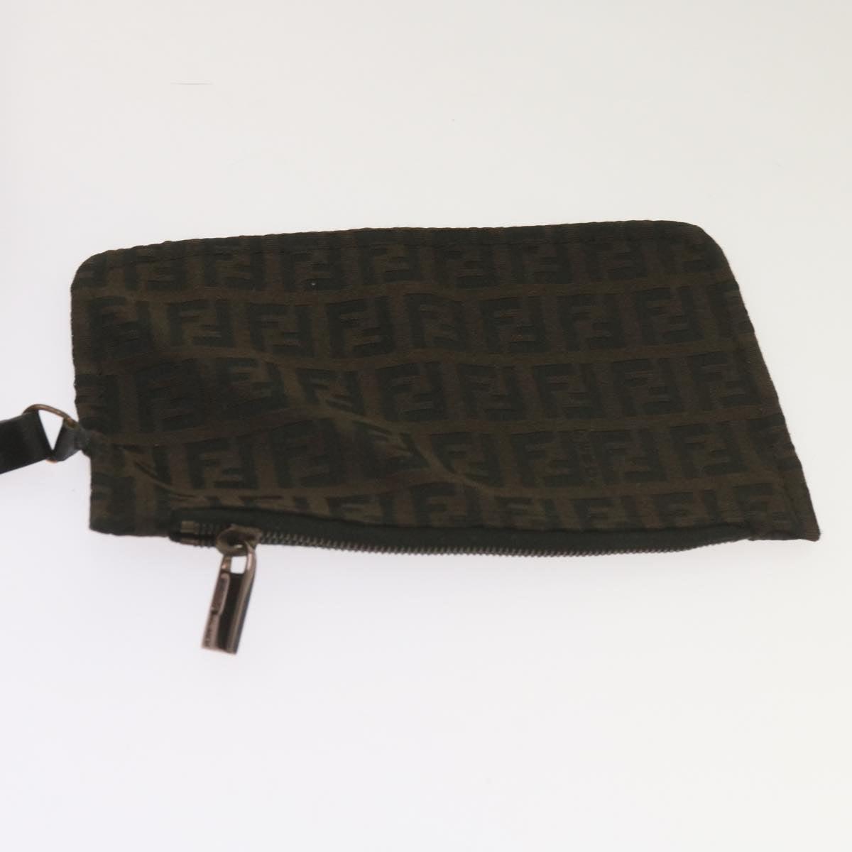 FENDI Zucchino Canvas Tote Bag Brown Black 68286