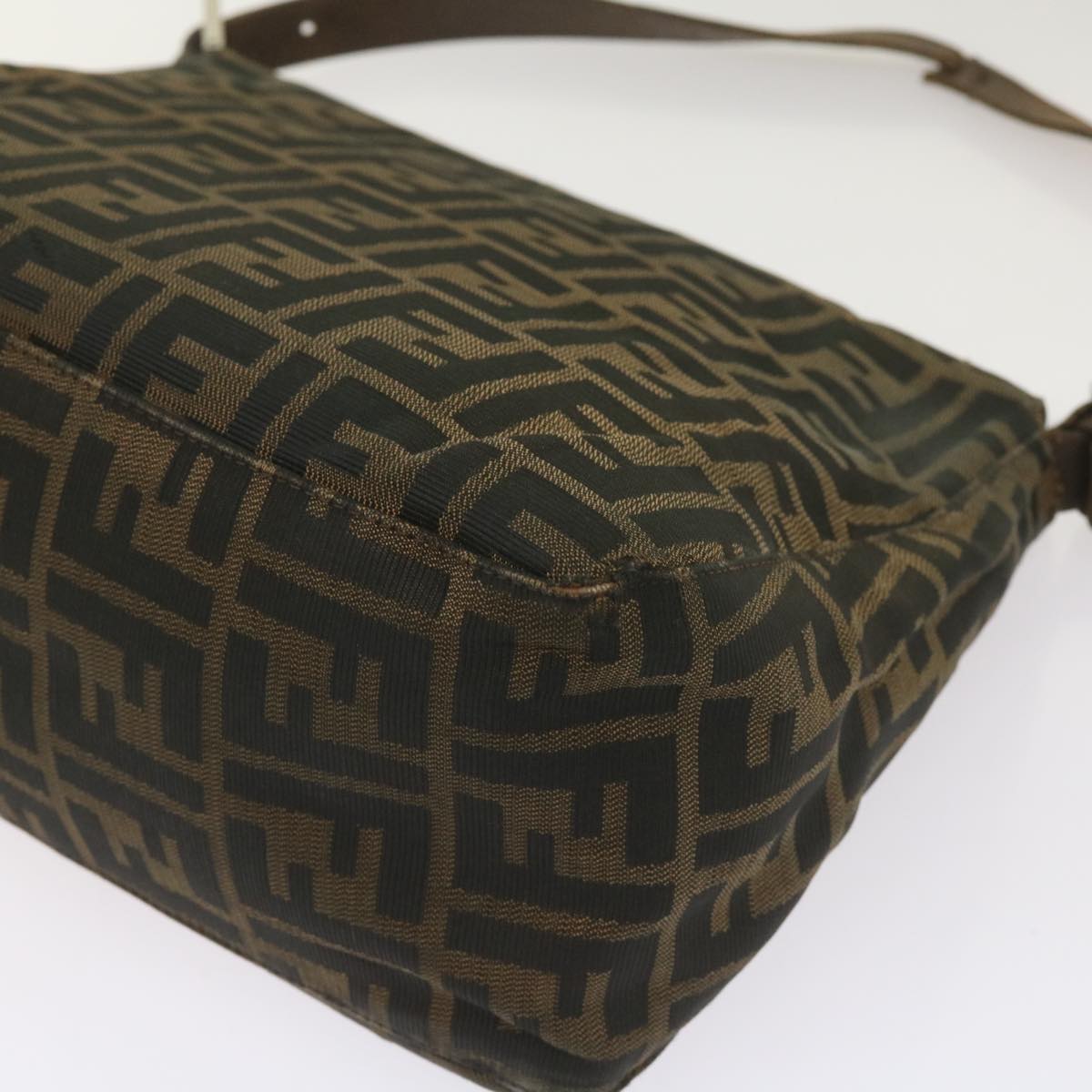 FENDI Zucca Canvas Mamma Baguette Shoulder Bag Brown
