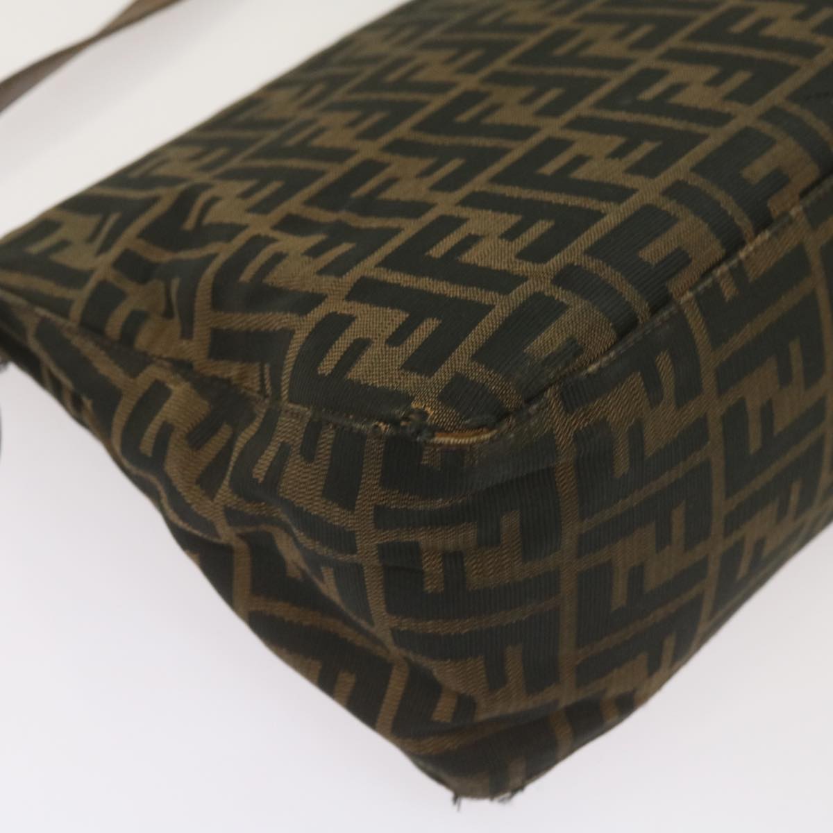 FENDI Zucca Canvas Mamma Baguette Shoulder Bag Brown