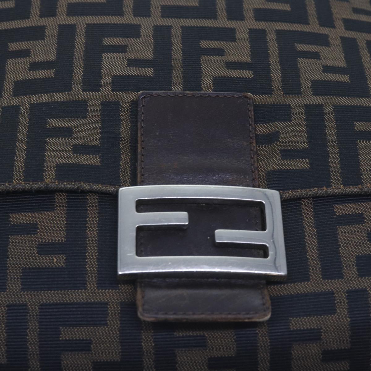 FENDI Zucca Canvas Mamma Baguette Shoulder Bag Brown