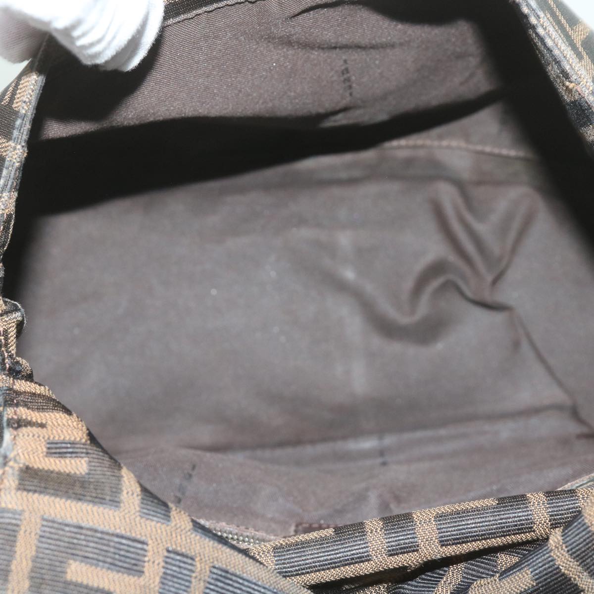 FENDI Zucca Canvas Mamma Baguette Shoulder Bag Brown