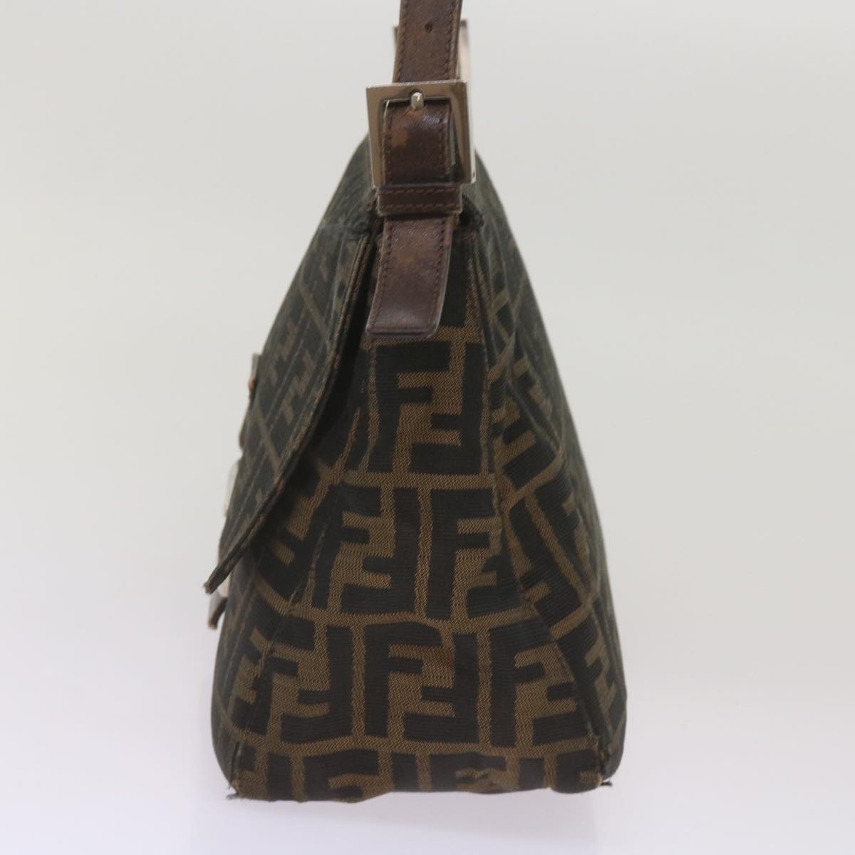 FENDI Zucca Canvas Mamma Baguette Shoulder Bag Brown