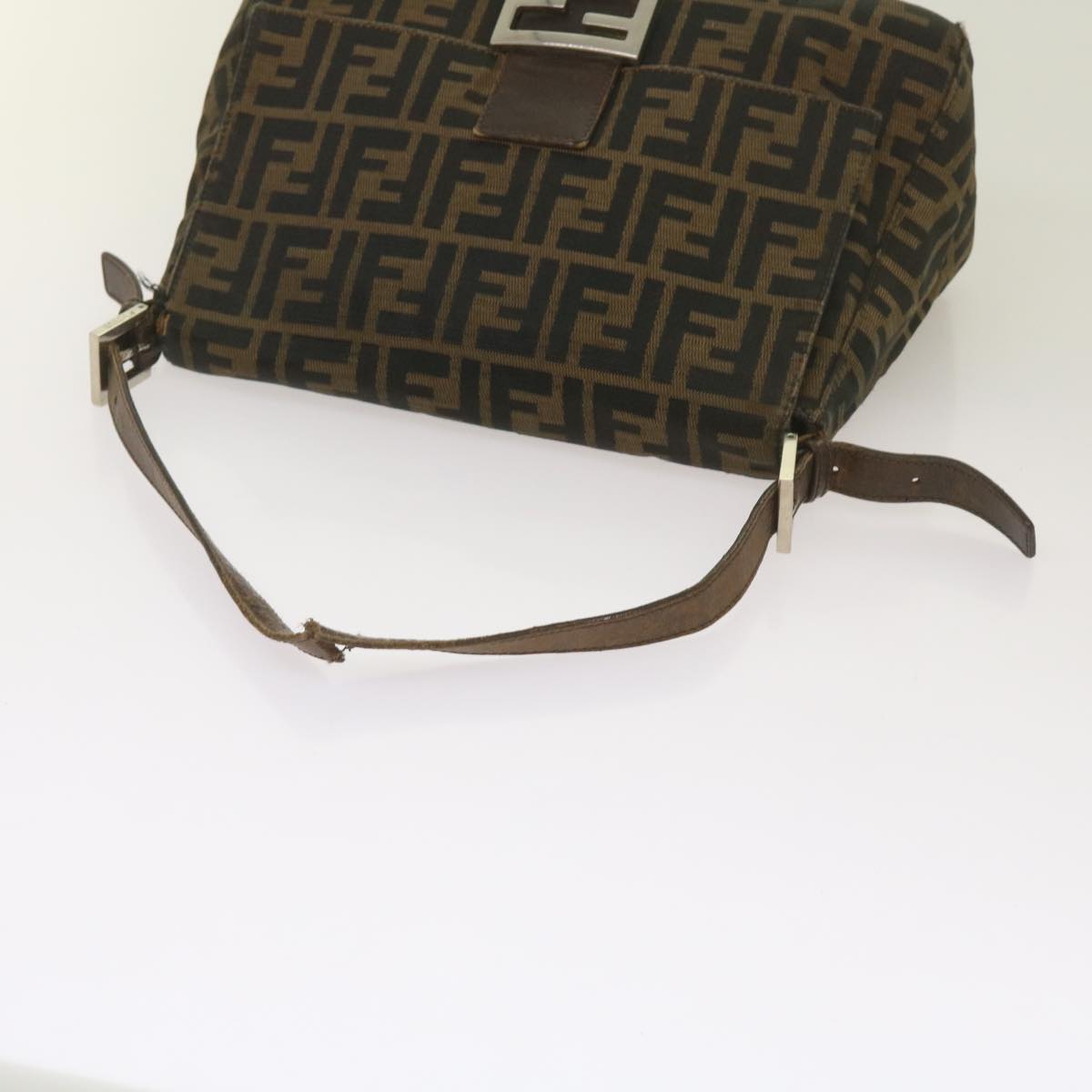 FENDI Zucca Canvas Mamma Baguette Shoulder Bag Brown