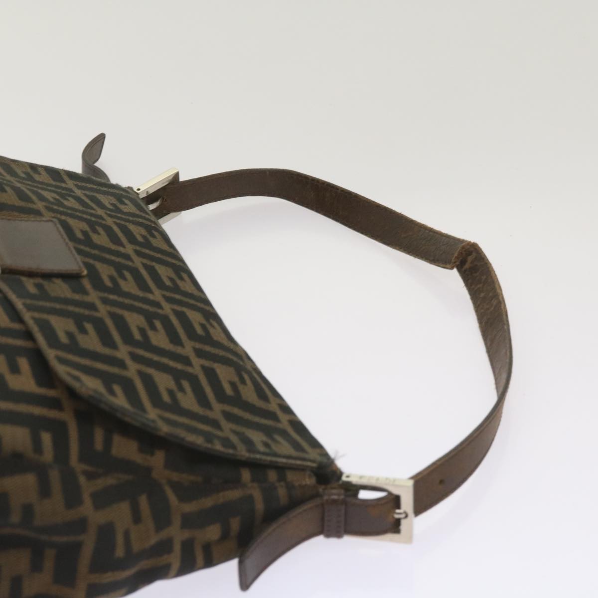 FENDI Zucca Canvas Mamma Baguette Shoulder Bag Brown
