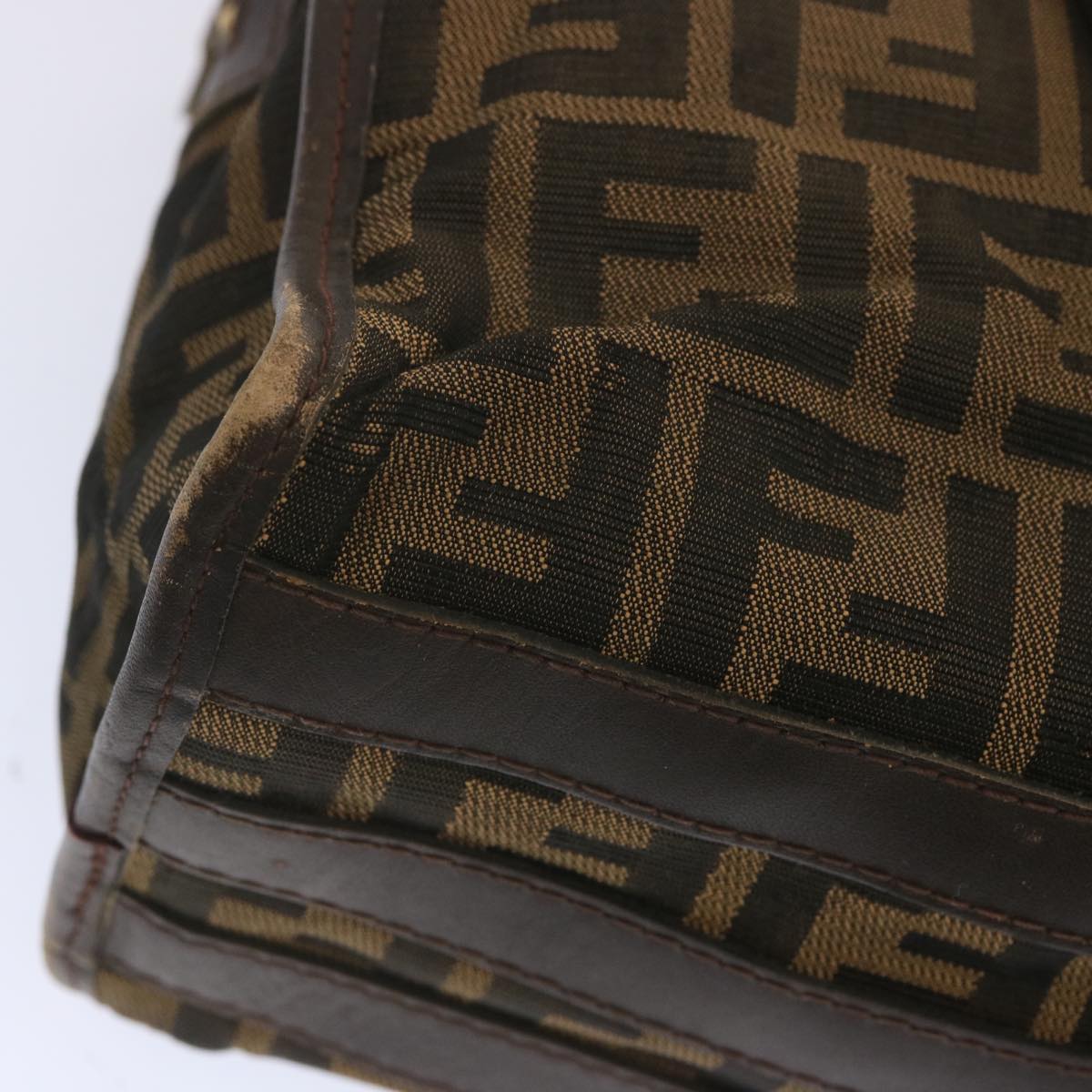 FENDI Zucca Canvas Hand Bag Black Brown