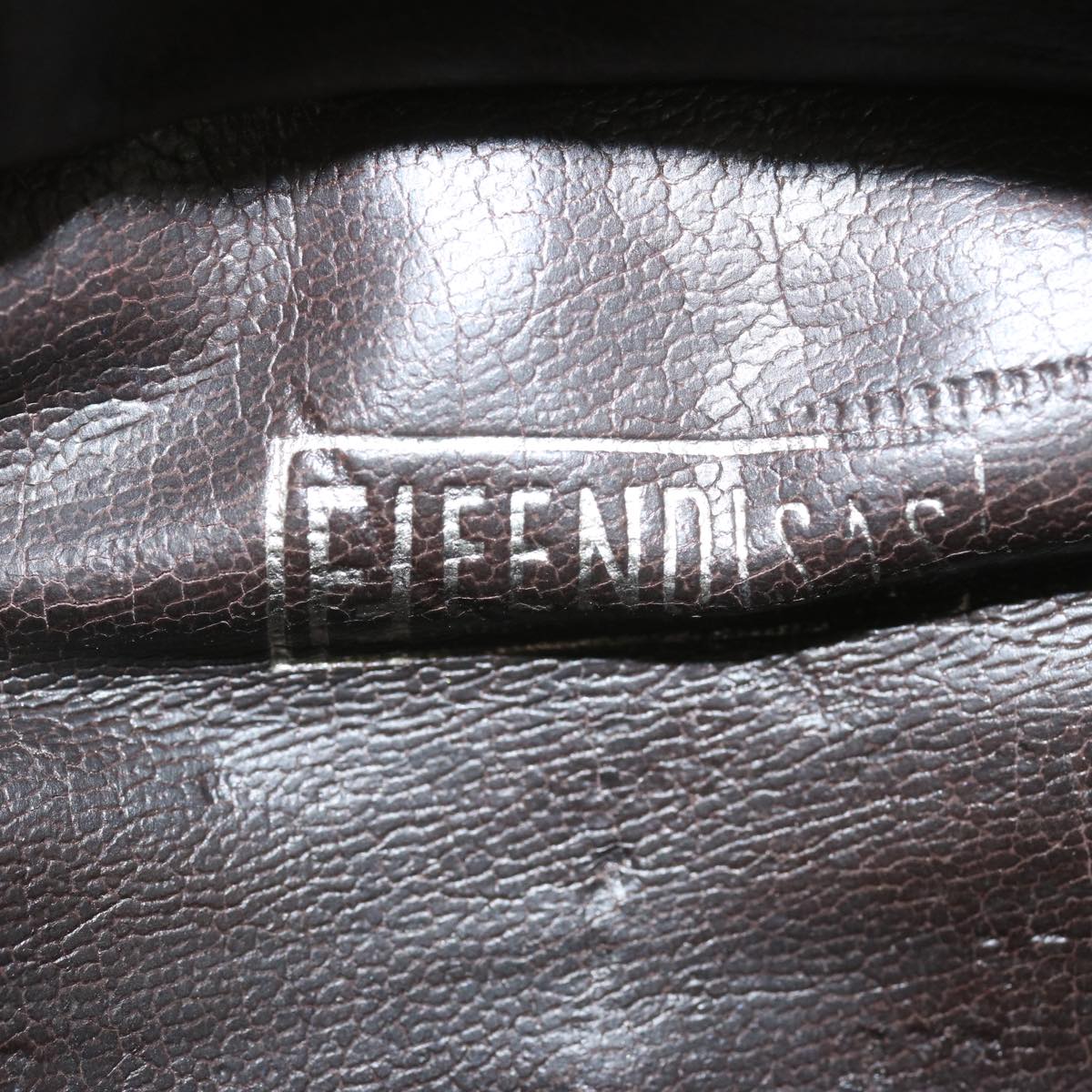 FENDI Zucca Canvas Hand Bag Black Brown
