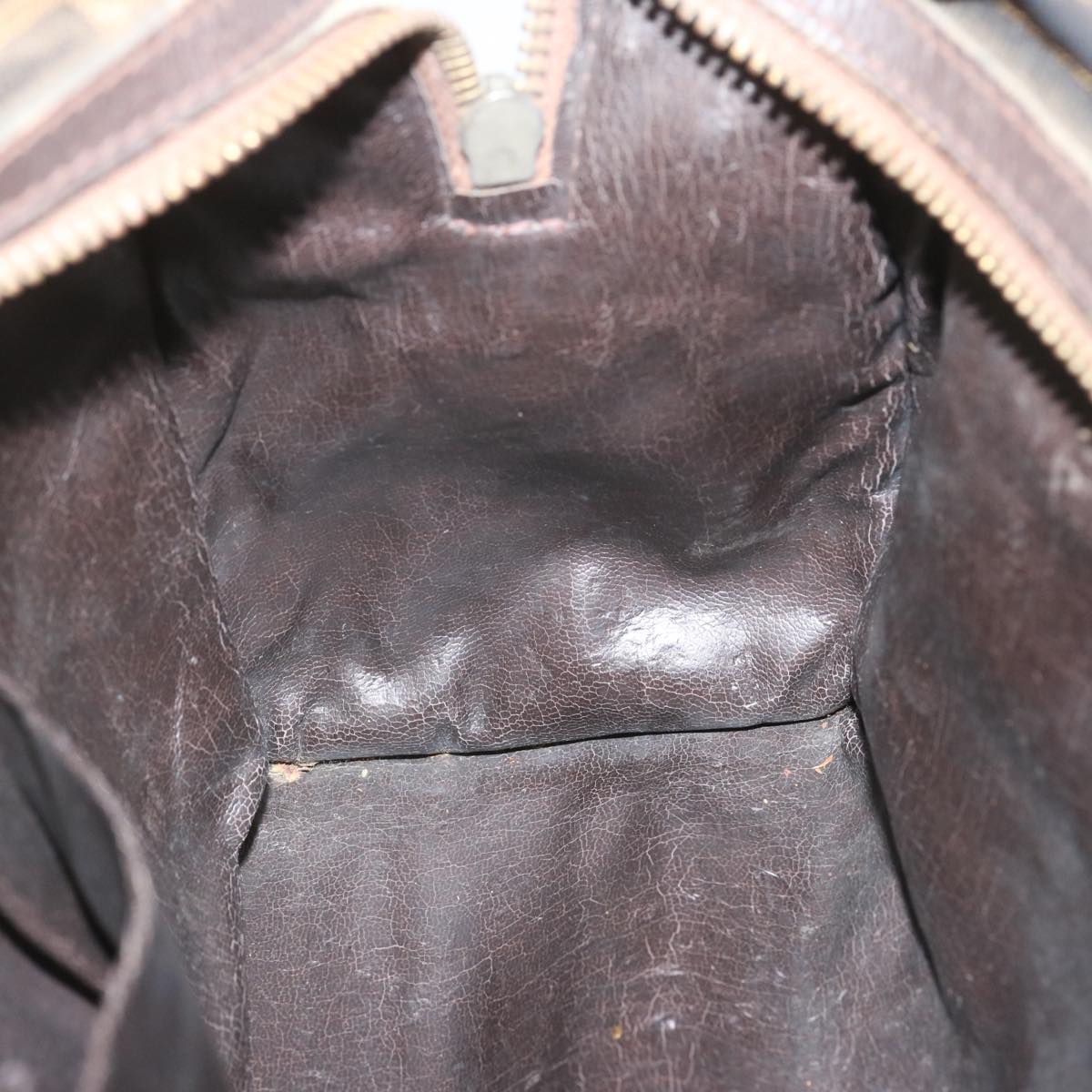 FENDI Zucca Canvas Hand Bag Black Brown