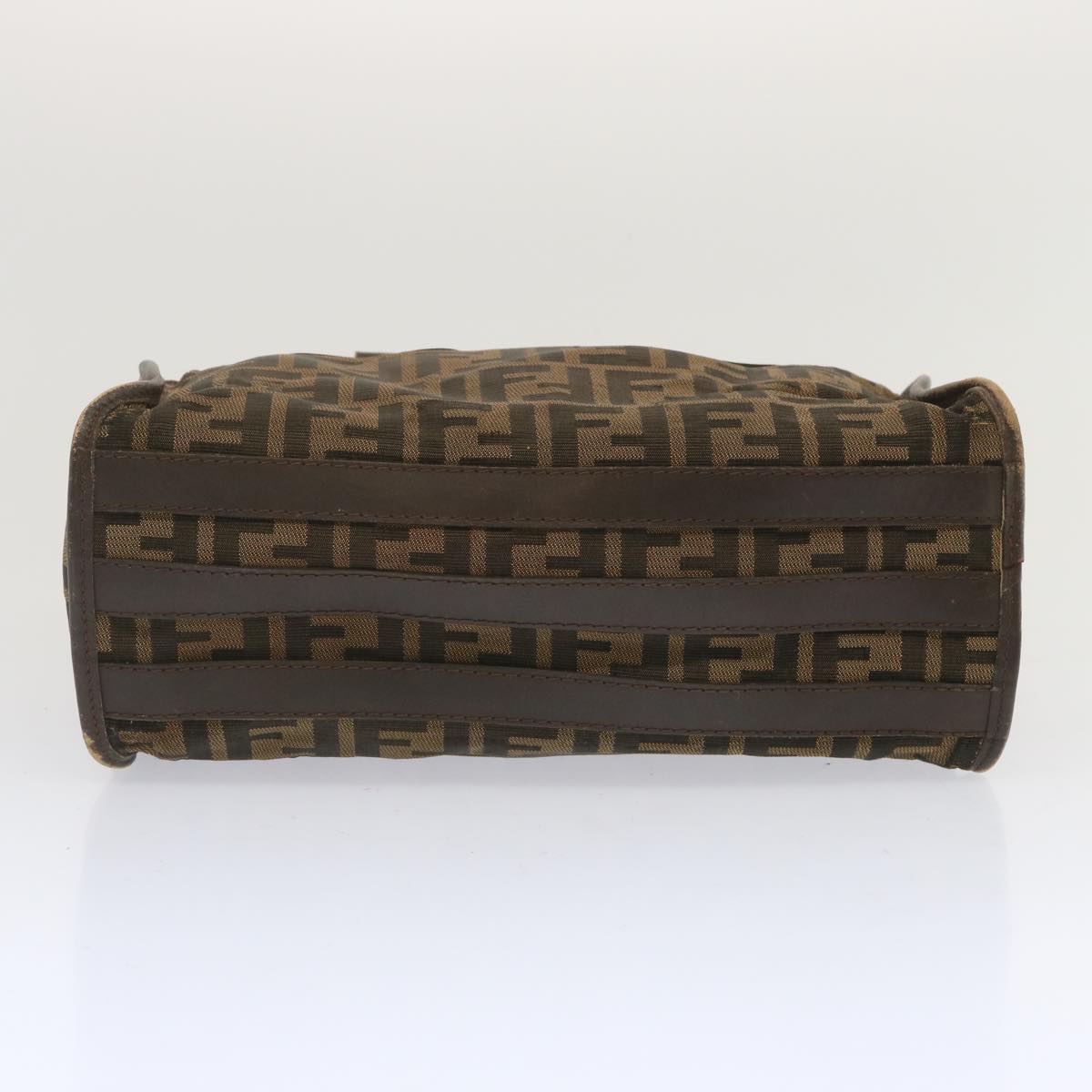 FENDI Zucca Canvas Hand Bag Black Brown