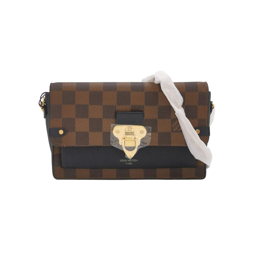 Preloved Louis Vuitton Vavin Leather Checkerboard Lock Logo Crossbody Bag 250401781130144