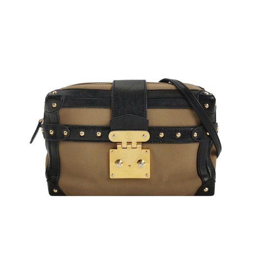 Preloved Louis Vuitton Petite Malle Small Box Calfskin Canvas S-lock Crossbody Bag 250329781126109