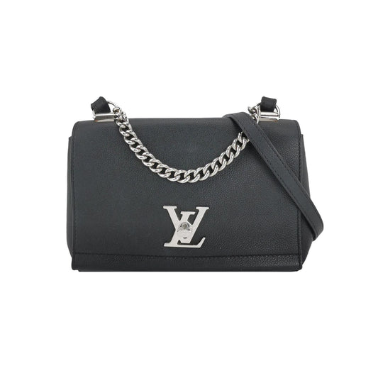 Preloved Louis Vuitton Lockme Leather Solid Shoulder Bag 250210781057769
