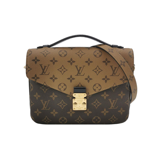 Preloved Louis Vuitton Pochette Metis Medium Leather Reverse Monogram S-lock Lock Messenger Crossbody Bag 250526781208857