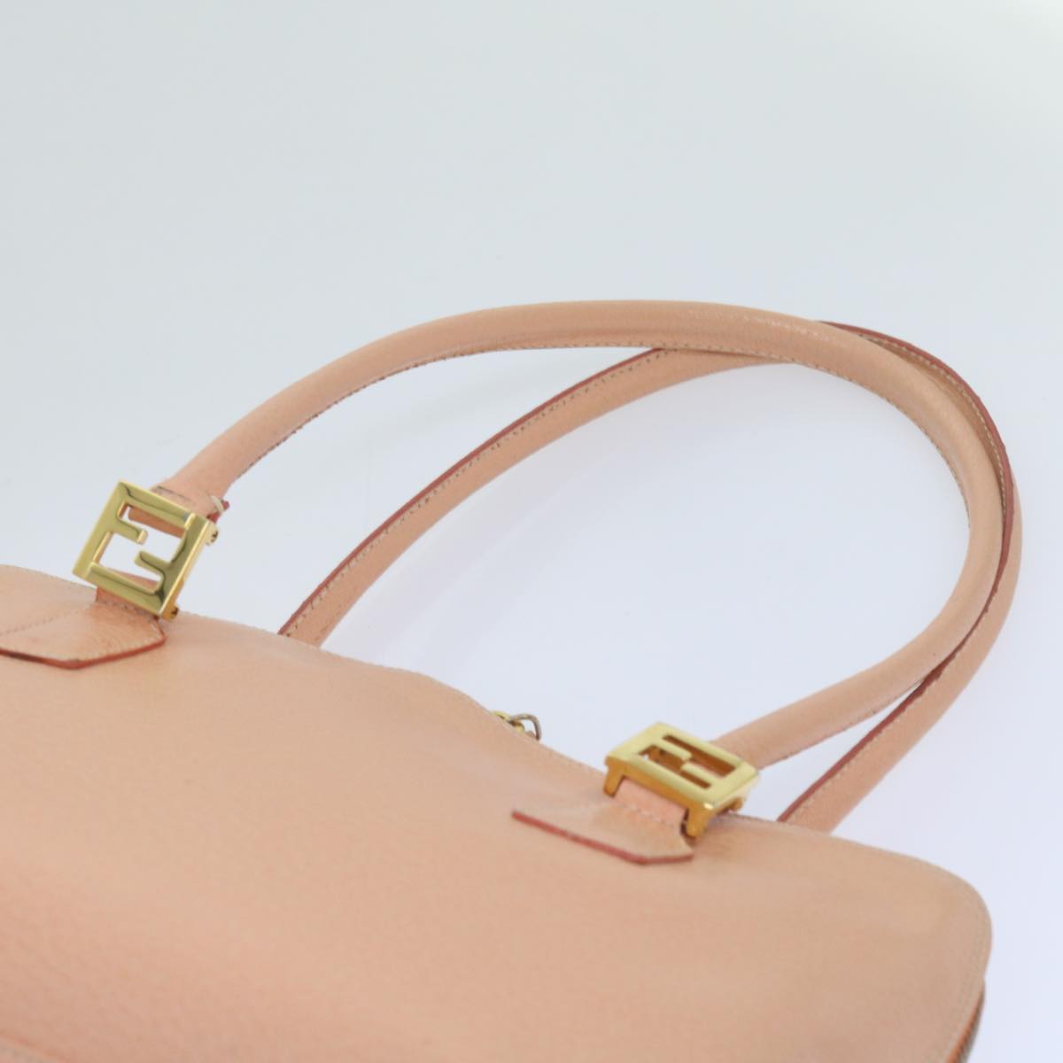 FENDI Hand Bag Leather Orange 68524