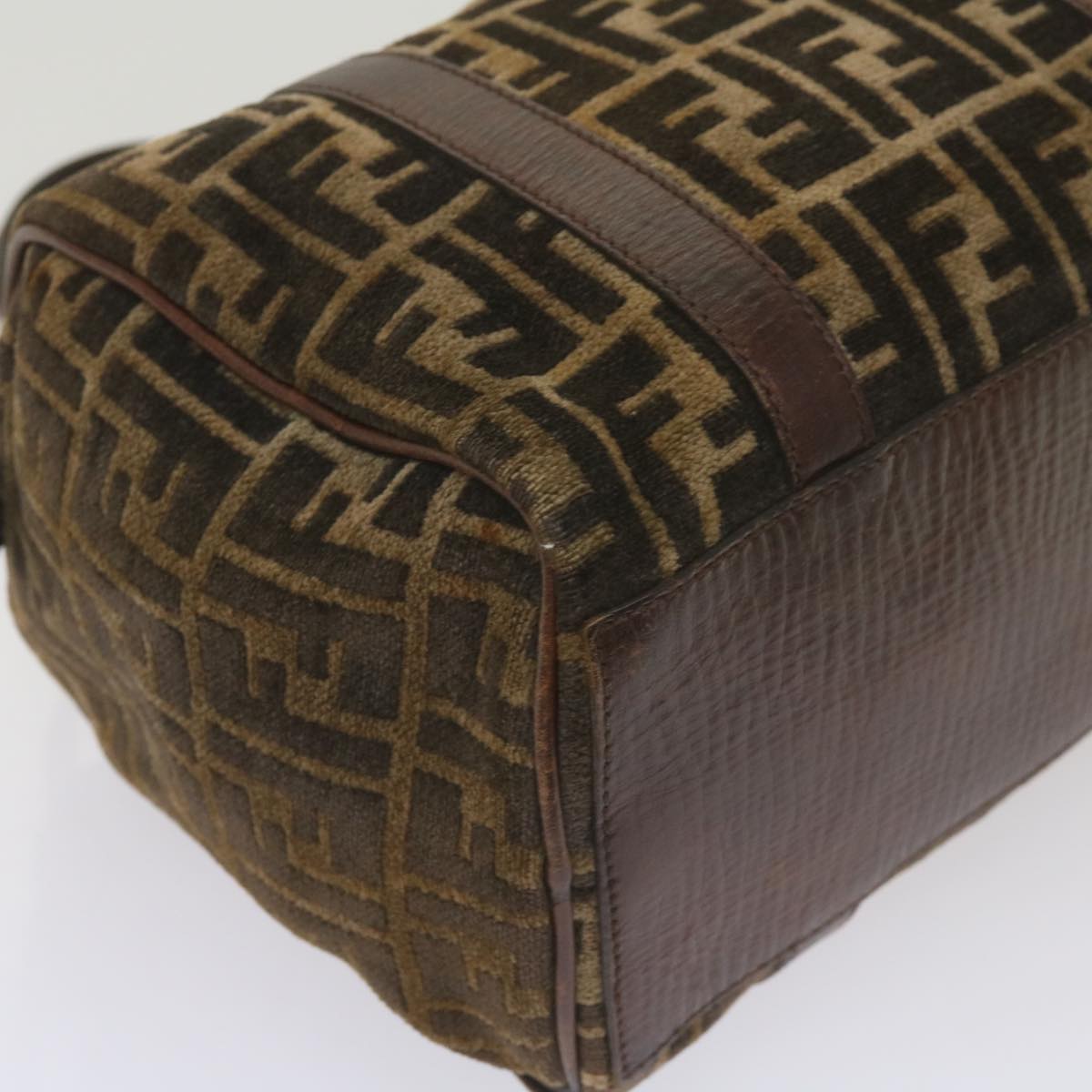 FENDI Zucca Canvas Hand Bag Brown 68574