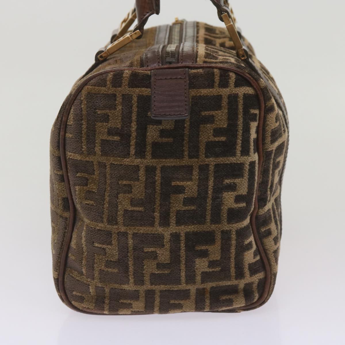 FENDI Zucca Canvas Hand Bag Brown 68574