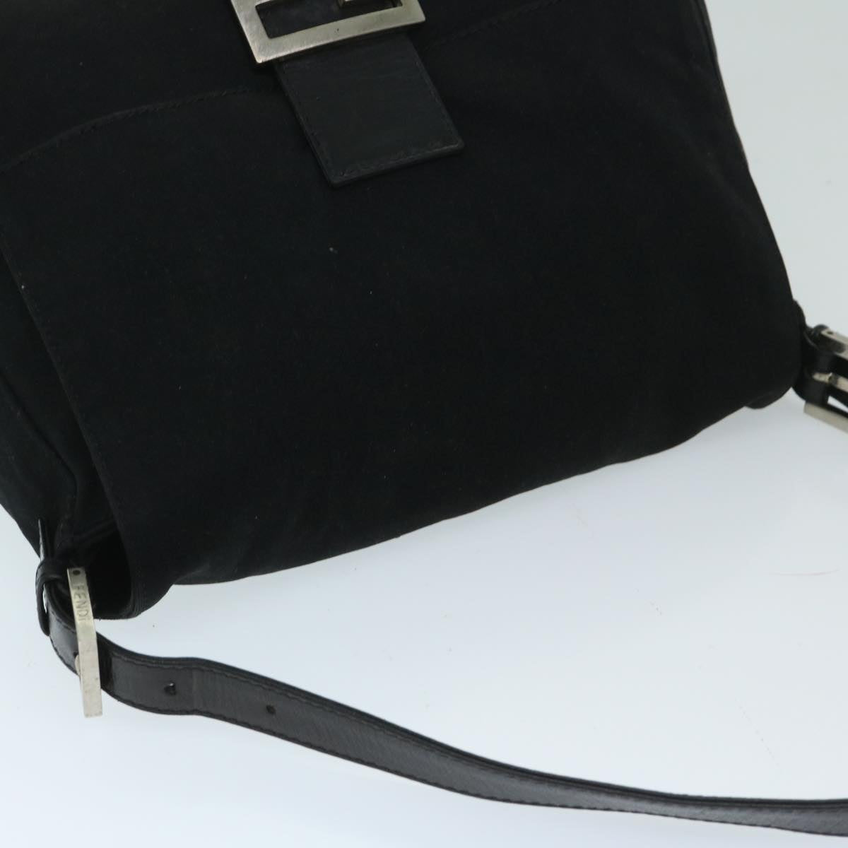 FENDI Mamma Baguette Shoulder Bag Nylon Black 68579