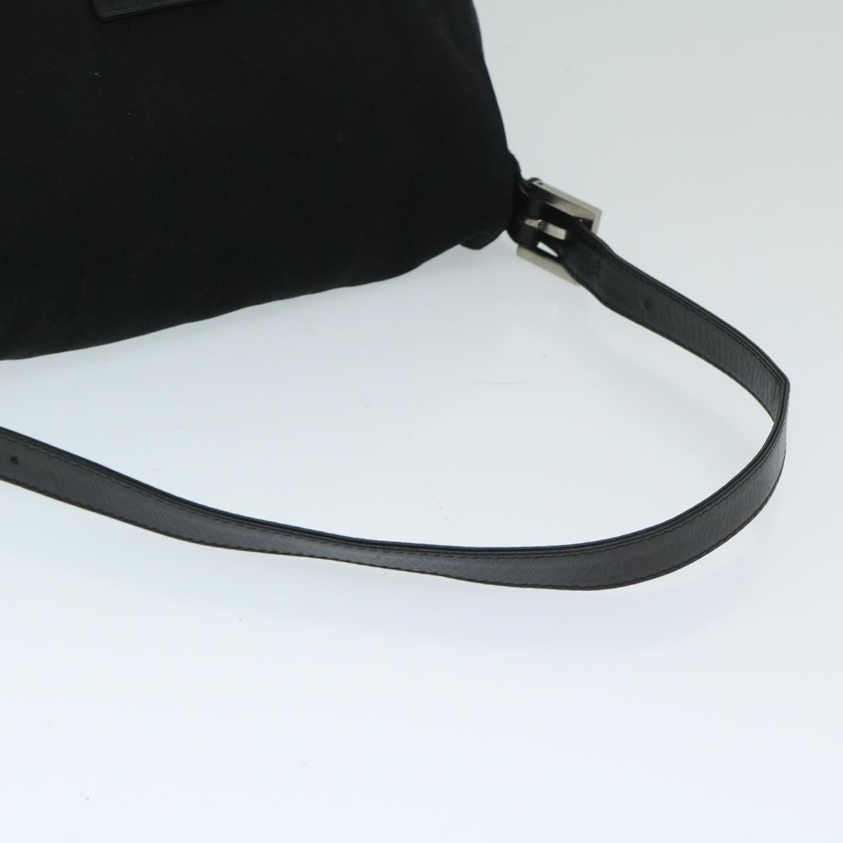 FENDI Mamma Baguette Shoulder Bag Nylon Black 68579