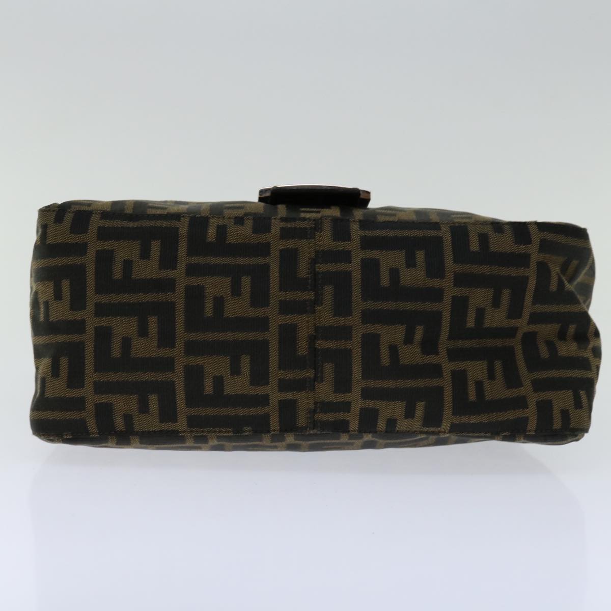 FENDI Zucca Canvas Mamma Baguette Shoulder Bag Black Brown 68582