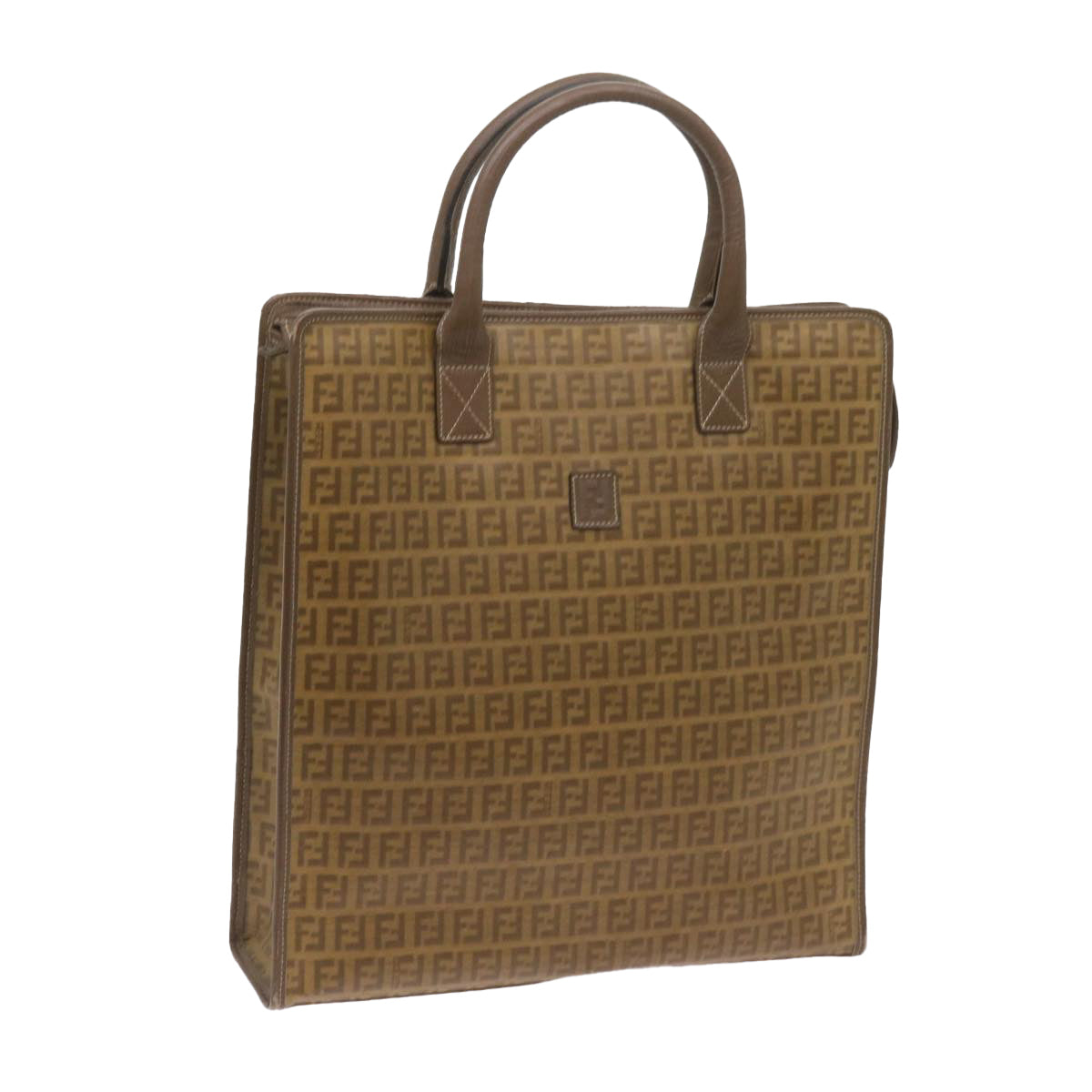 FENDI Zucchino Canvas Tote Bag Brown 68584