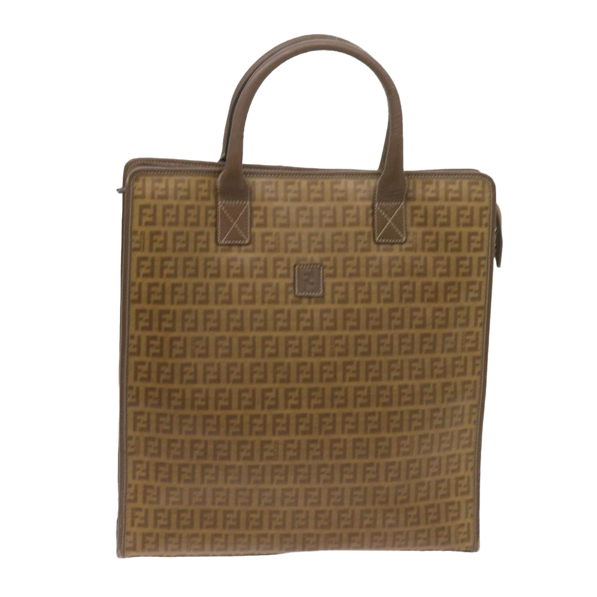 FENDI Zucchino Canvas Tote Bag Brown 68584