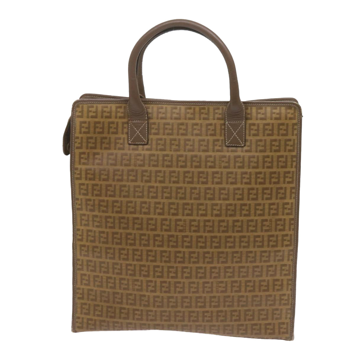 FENDI Zucchino Canvas Tote Bag Brown 68584