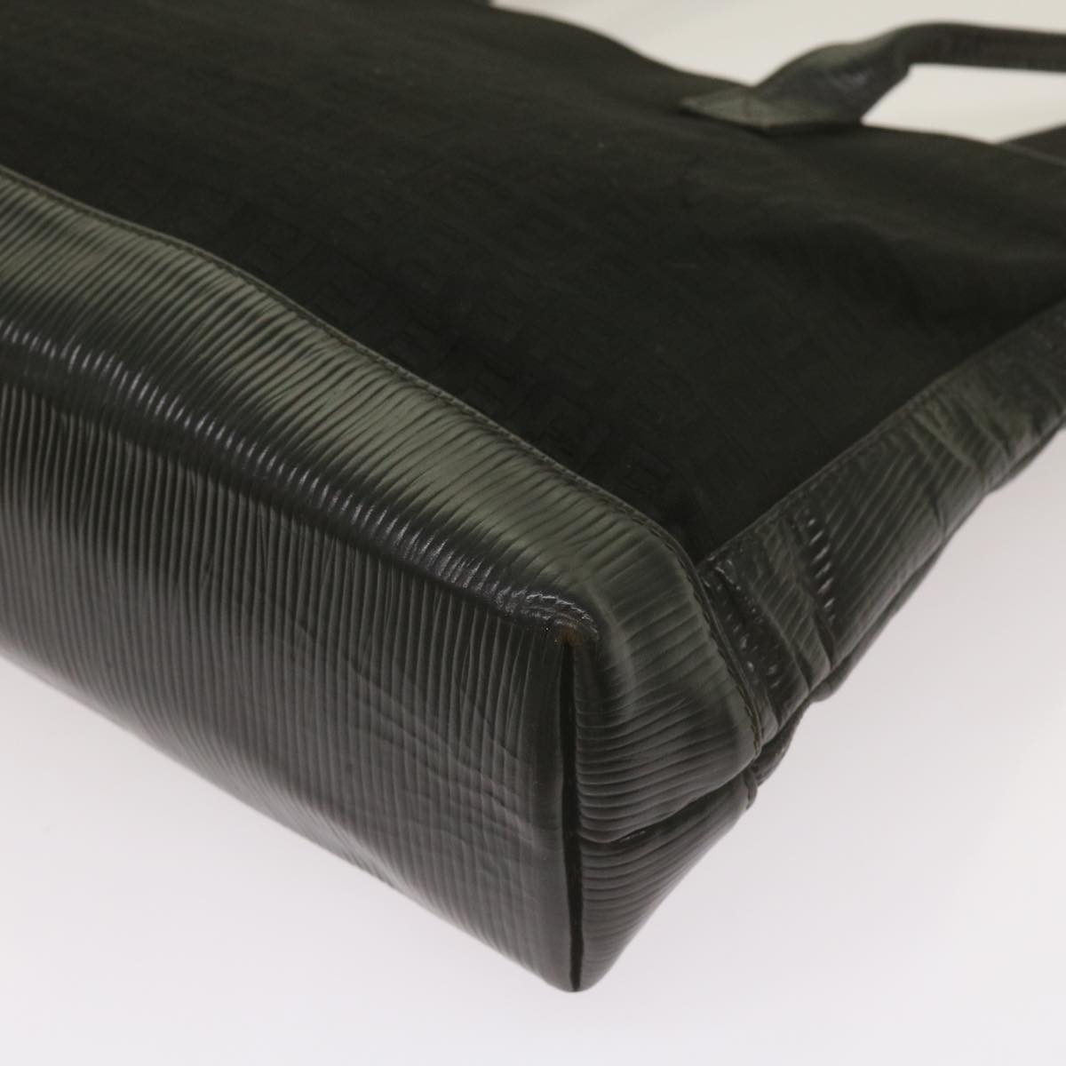 FENDI Zucchino Canvas Tote Bag Black 68585