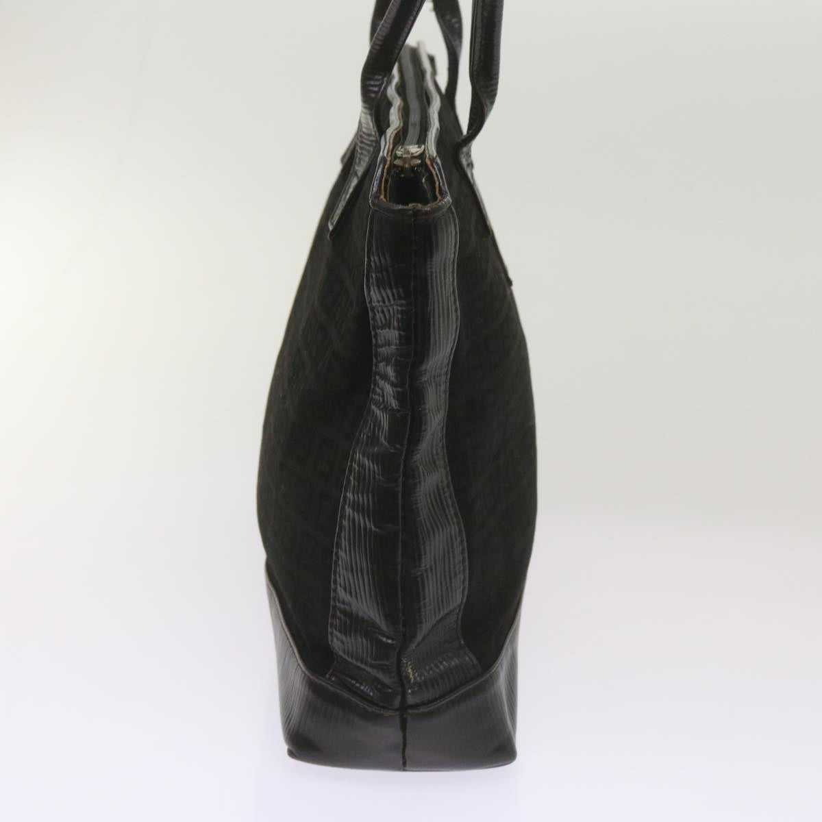 FENDI Zucchino Canvas Tote Bag Black 68585