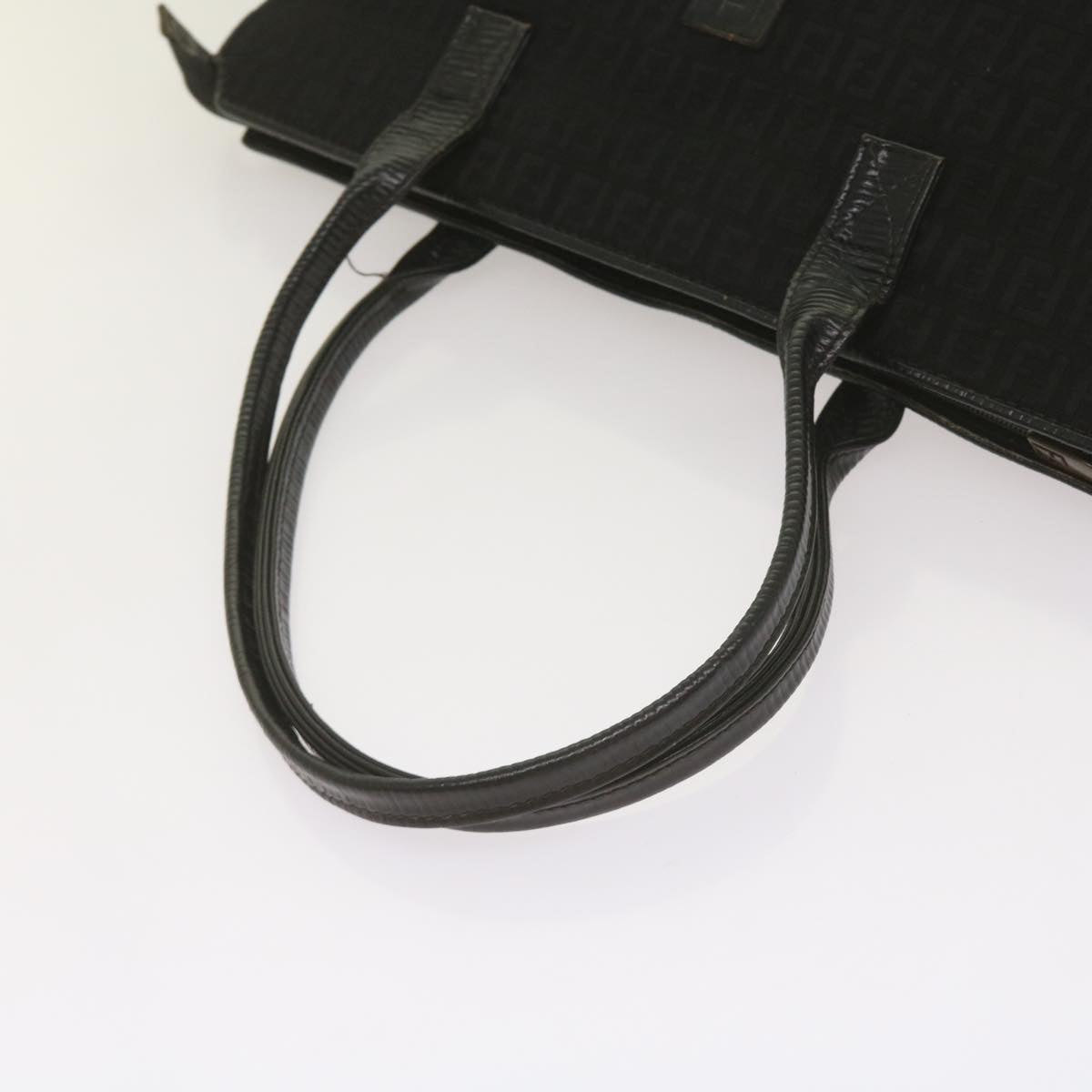 FENDI Zucchino Canvas Tote Bag Black 68585