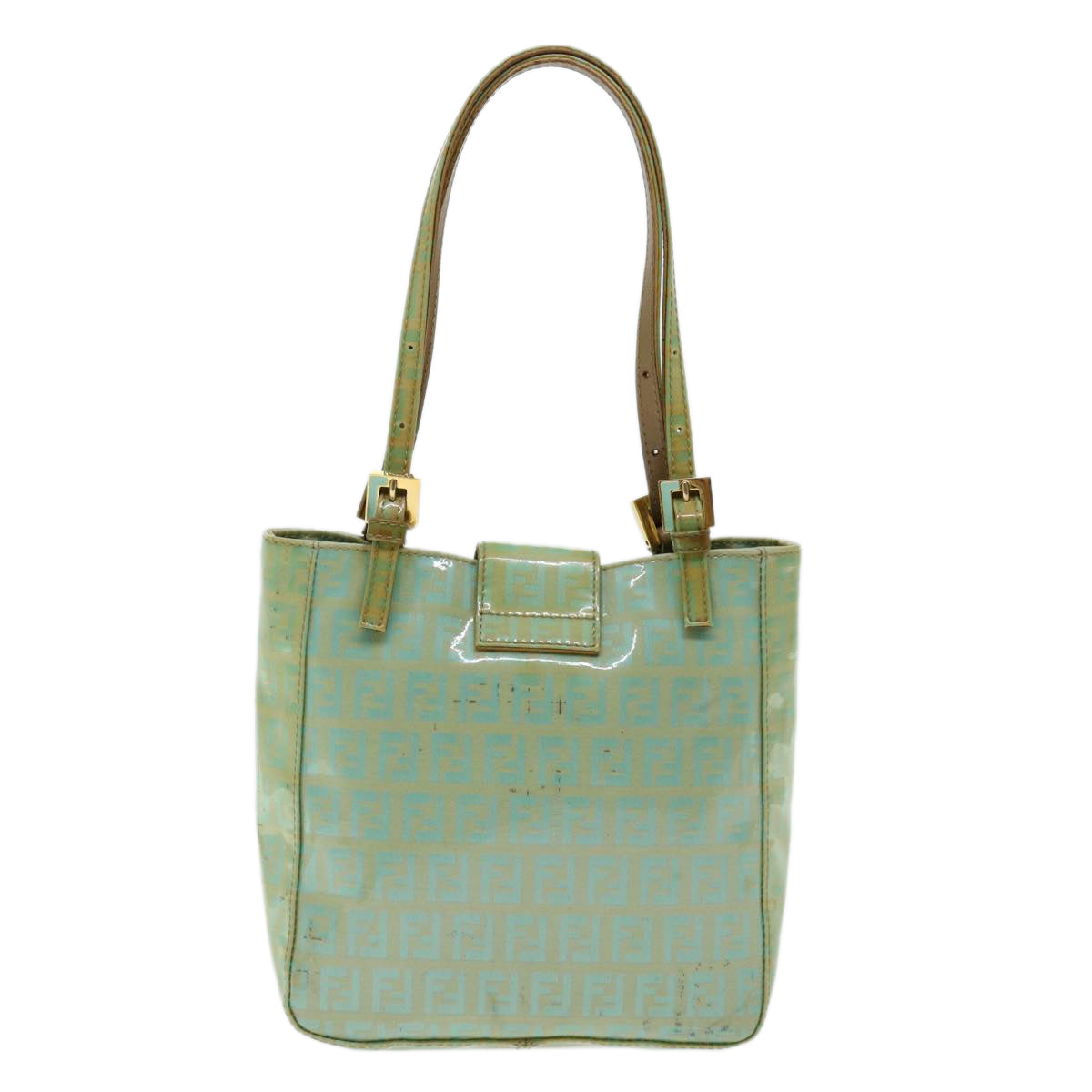 FENDI Zucchino Canvas Mamma Baguette Hand Bag Light Blue 68640