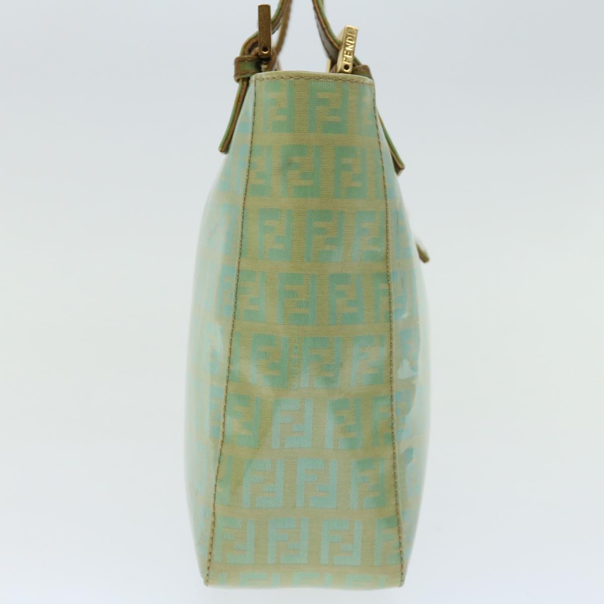FENDI Zucchino Canvas Mamma Baguette Hand Bag Light Blue 68640